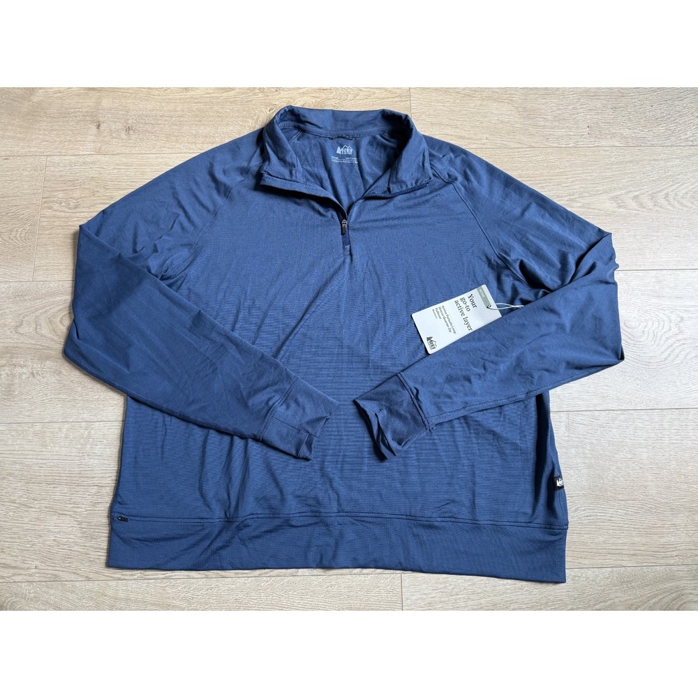 NWT Womens REI Coop active pursuits 1/4 quarter zip long sleeve pullover blue XL